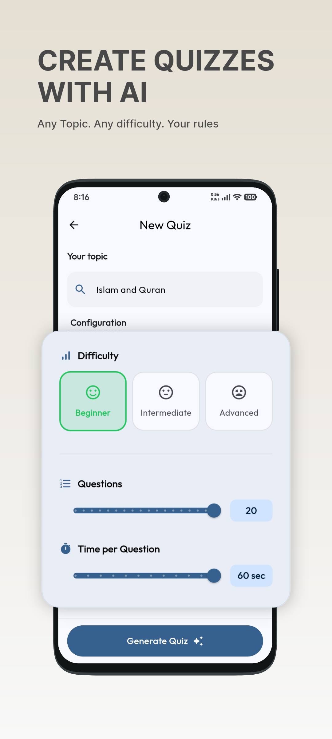 RapidVal AI Quiz Screen 2